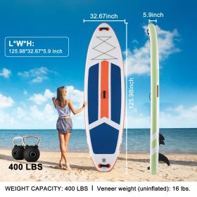 Inflatable Stand Up Paddle Boards 10 Ft 5 In With Premium SUP Paddle Board Accessories, Wide Stable Design, Non-Slip Comfort Deck For Youth & Adults (Option: Blue orange)