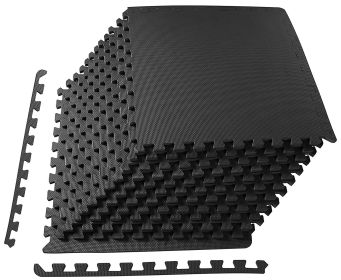 Only Supports Self Pickup  Jigsaw Sports Mat With EVA Foam Interlocking Tiles For Gymnastics And Home Gym Floor Protection, Various Sizes And Colours (Option: Black Half inch 12Pieces)